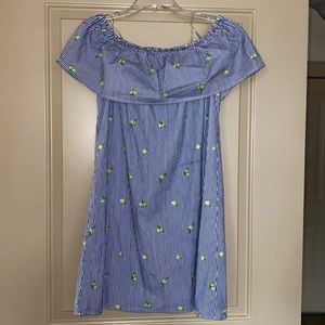 PerSeption Concepts small blue/white off the shoulder dress